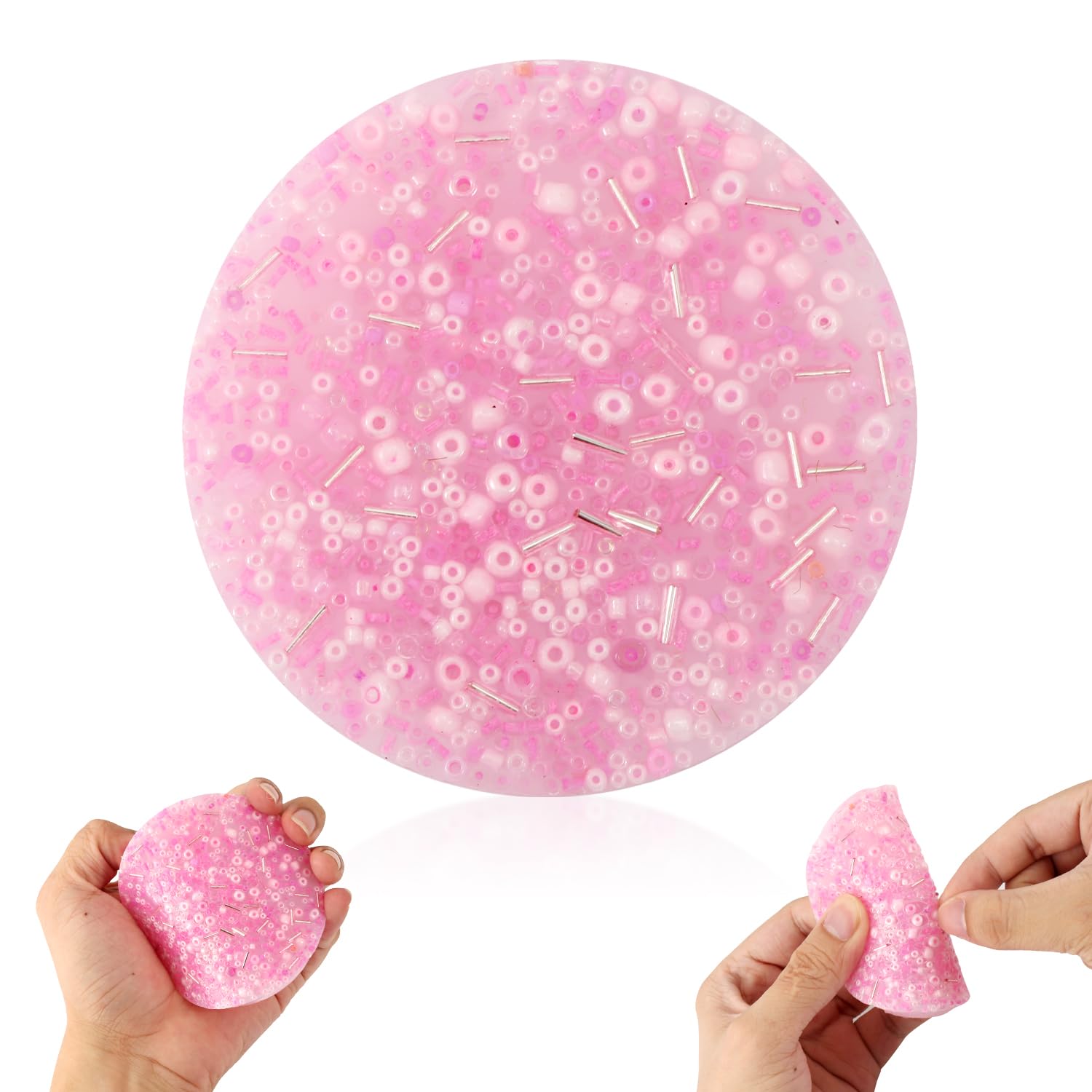 Skin Picking Fidget Toy, Picking Pad Beads Skin Picking Sensory Toy for Skin Pickers Anti Stress Picky Pad Fidget Novelty Gifts for Kids Children Adults (Round Shape)