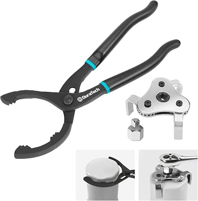 DURATECH 12 Inch Adjustable Oil Filter Pliers 2-Piece Set 63-103 mm