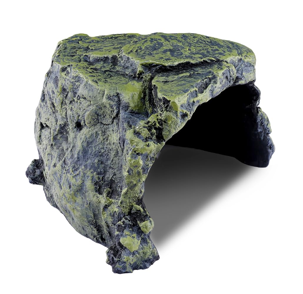 Photo 1 of Reptile Cave Climb Hideout Hideaway – Stone Cave Shelter Hiding, Decorative Resin for Aquariums & Terrariums. Ideal for Amphibians,Lizards,Snakes,Bearded Dragons,Geckos,Scorpions,Frogs... Large Size