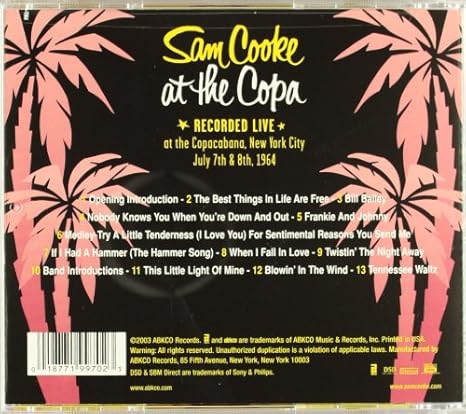 Amazon Sam Cooke At The Copa Cooke Sam クラシックソウル ミュージック