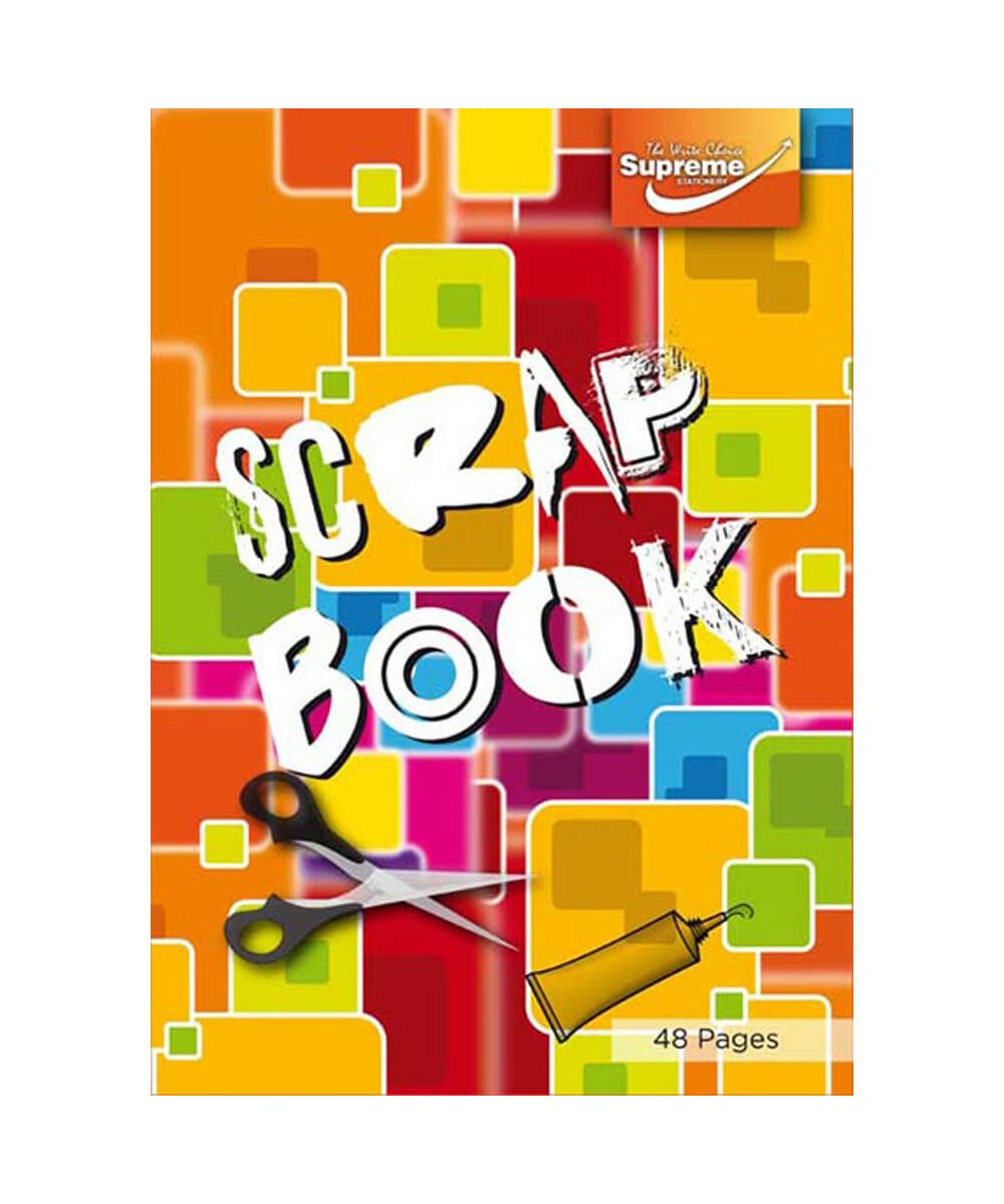 A4 Scrapbook 48 Page Coloured Activity Scrap Sketch Book 24 Sheets 100gsm Paper - Pack of 10