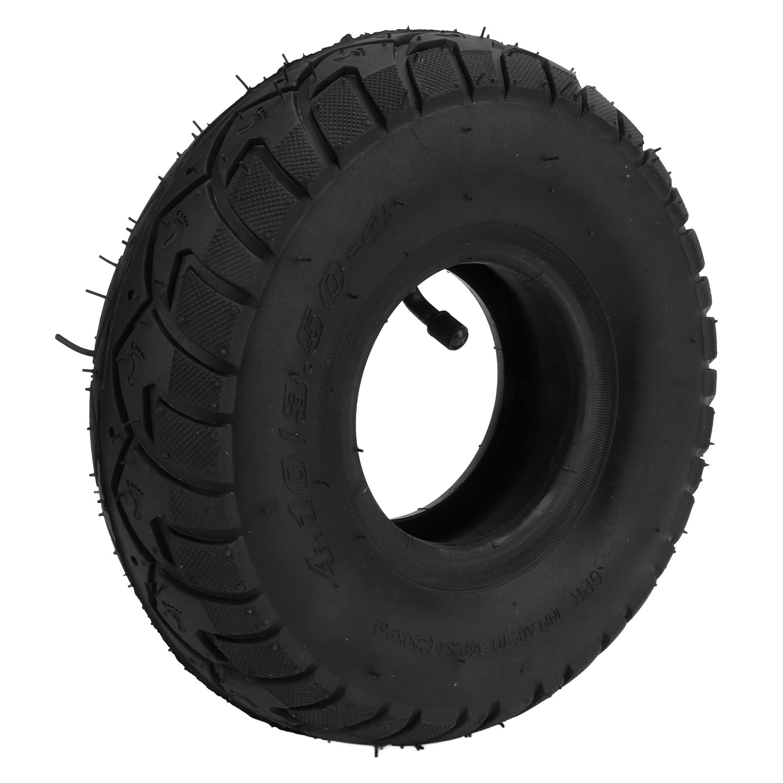 needlid 10 Inch Tire and Tube, 4.10/3.50‑4 Tire and Tube Durable Anti Aging Butyl Rubber High Load Heavy Duty with Bent Valve for Hand Trucks for Lawn Mowers