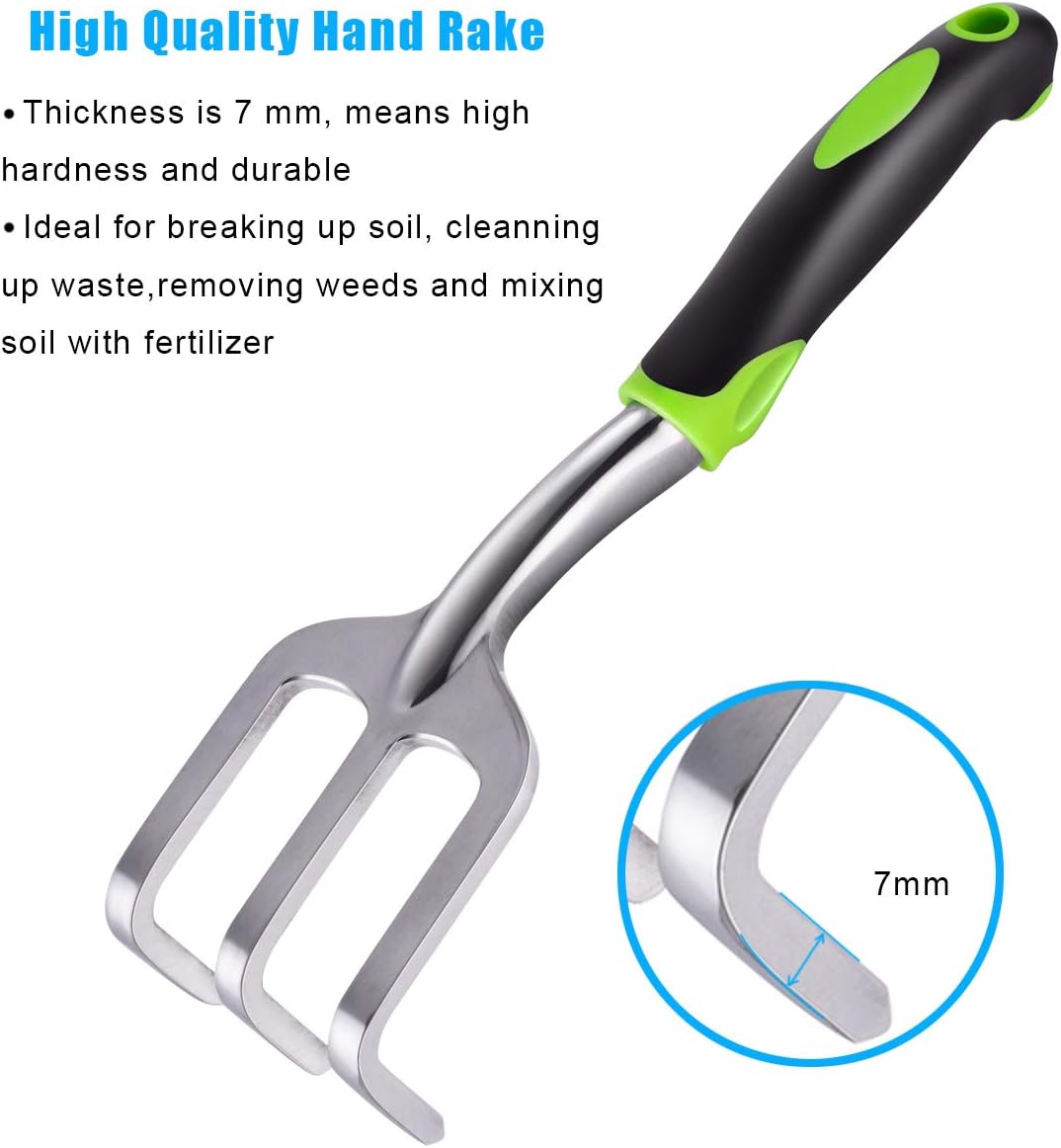 ZUZUAN Garden Tool Set, 5 Piece Aluminum Gardening Shovel Gifts Kit Includes Hand Trowel, Transplant Trowel, Cultivator, Hand Rake, and Weeder with Non-Slip Ergonomic Rubber Grip for Men and Women : Garden & Outdoor