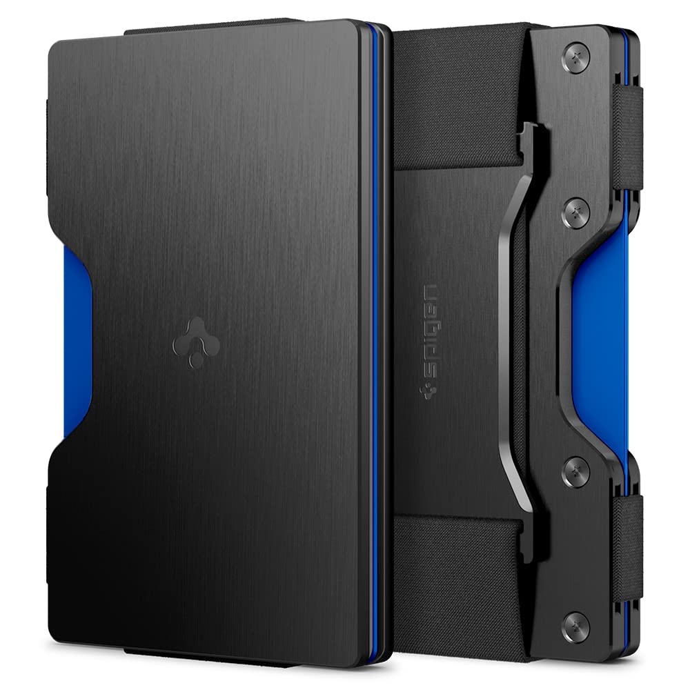 Spigen RFID Signal Blocking Wallet Credit Card Holder with Cash Strap - Black