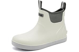 CKWLXQY Men's Deck Boots, Waterproof Ankle Rain Boots Men Anti-Slip Traction, Outdoor Rubber Fishing Garden Boots High-Performance Shoes for Farming