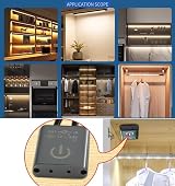 Taikuwu IR Motion Sensor Switch 12-24V LED Wardrobe Cupboard Light Auto On Off view 2