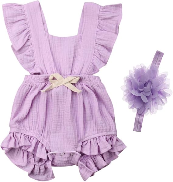 Baby Girl Summer Clothes/Romper (Violet, 23 Years) Clothing