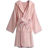 Umeyda Boys Girls Bathrobe Soft Towel Hooded Robe Kids Terry Cloth Cotton Robes, 3-12 Years