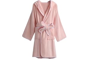 Umeyda Boys Girls Bathrobe Soft Towel Hooded Robe Kids Terry Cloth Cotton Robes, 3-12 Years