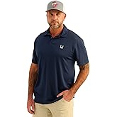 HUK Mens Icon Polo Fishing Shirt with +50 UPF Sun Protection, Ocean Blue, 3X-Large