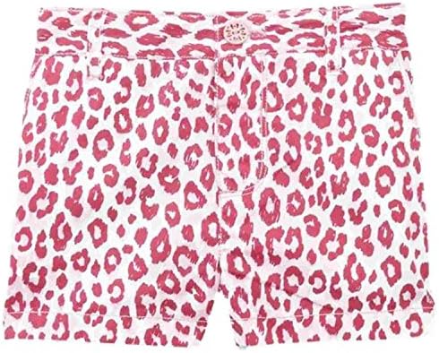 Toughskins Infant &amp; Toddler Girls Pink &amp; White Leopard Print Poplin Shorts 4T