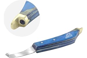 Equine Care Right-Handed Hoof Knife - Ultra-Sharp J2 Stainless Steel Blade, Brass Topper, Ergonomic Sheet Handle - Professional Farrier Tool for Horse Hoof Trimming, Shoeing & Hoof Care.