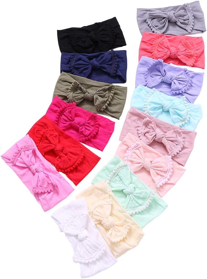 Nylon Topknot Headband Round Bun Head Wrap Soft Turban for Baby Pack of 12pcs