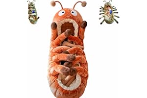 Hugging Caterpillar Sleeping Bags, Plush Cocoon Sleeping Bag with Pull Cord, Giant Plush Floor Lounger, Animal Sleeping Bags 