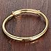 Girl Era 18K Elegant Simple Polished Bangle Bracelet Circle Charms Gold Braelets
