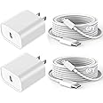 Fast iPhone Charger,iPhone Charger Fast Charging 2Pack Quick Fast Charger 6ft Long USB C Lightning Cable Fast Charging Cord USB Charger Block Adapter for iPhone 14 Plus/14 ProMax/13 Mini 12/11/XS/iPad