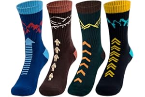 Time May Tell Mens Hiking Socks Moisture Wicking Cushion Crew Socks for Terkking,Outdoor Sports,Performance 2/4 Pack