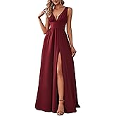 Ever-Pretty Women's V-Neck Prom Dresses Sleeveless Side Slit Formal Gown Floor Length Bridesmaid Wedding Guest Dress 0168B