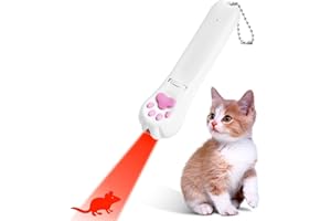 WNZQK Cat Toys Interactive Cats Toys for Indoor Dog Toys Multi-Pattern Projection Mini Flashlight Purple Pet USB Rechargeable White Light LED (5 Green Projection, White Light)