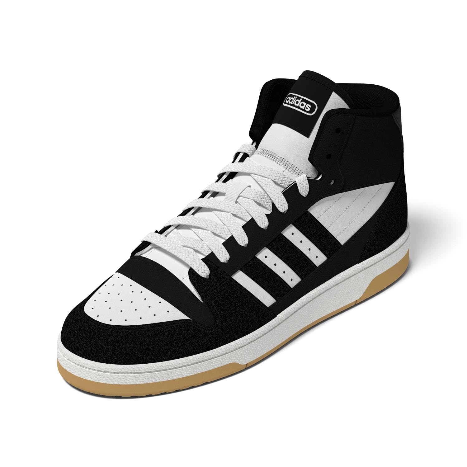 Photo 1 of adidas Men's Turnaround Mid Top Basketball Sneaker, Black/Black/Cloud White, 8