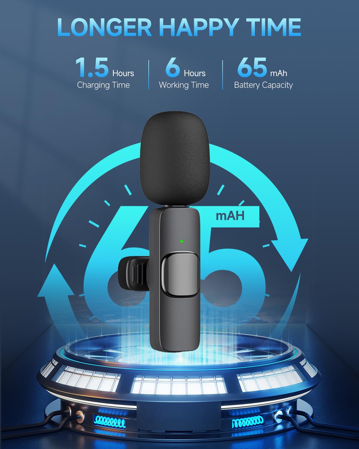 Professional Wireless Lavalier Microphone for iPhone iPad, Cordless Omnidirectional Clip Mini Mic, Plug-Play Microphone for Interview Video Podcast Vlog YouTube