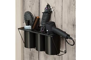 J JACKCUBE DESIGN Hair Dryer Holder Hair Styling Product Care Tool Organizer Bath Supplies Accessories Tray Stand Storage Bathroom Steel Hair Dryer Holder(Black) MK470B