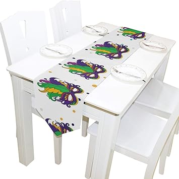Amazon Com Hhatt Mardi Gras Mask Retro Table Runners Elegant