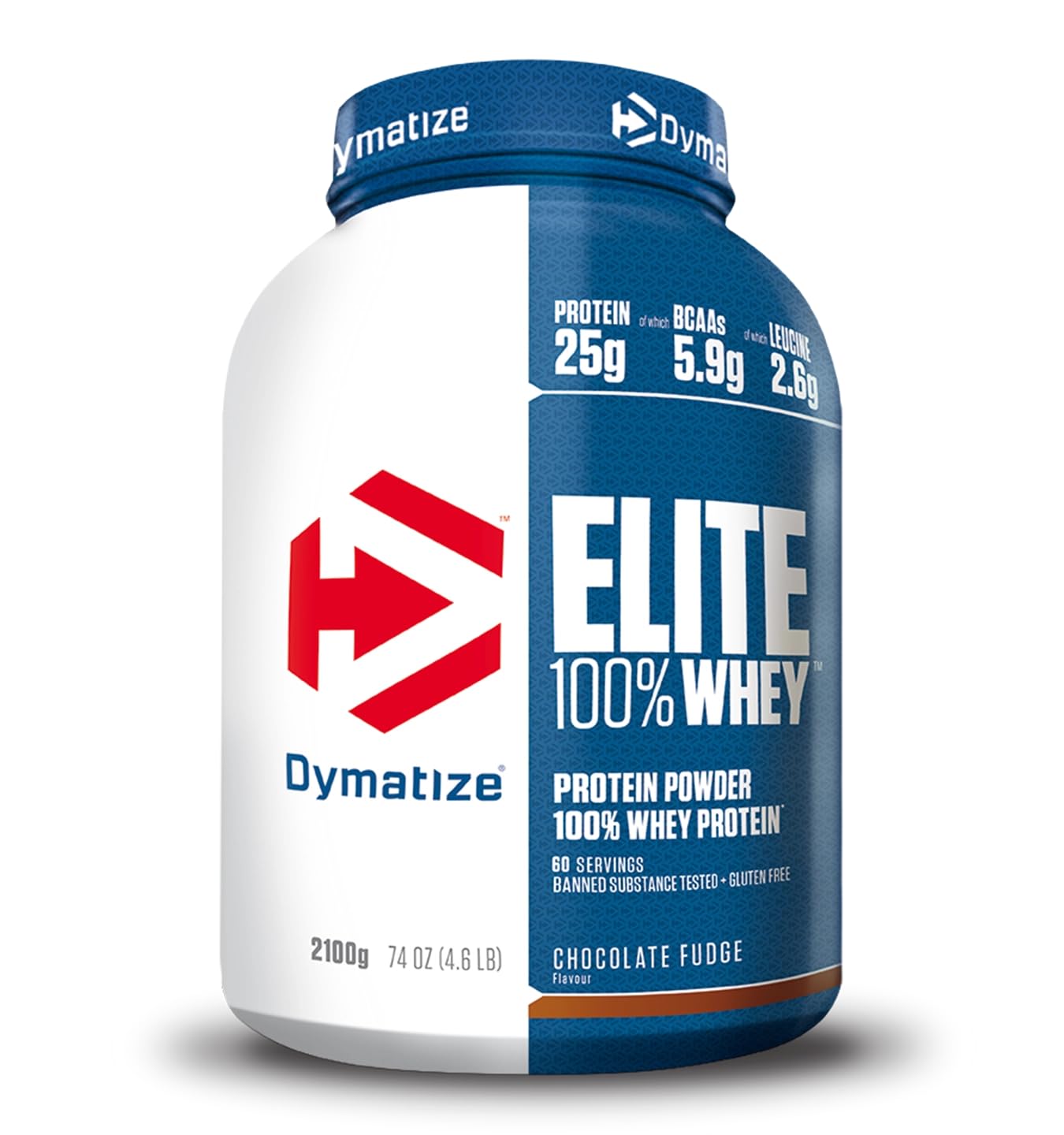 Dymatize Elite Whey Chocolate Fudge 2,1 kg - High Protein Low Sugar Powder + Whey Protein and BCAAs