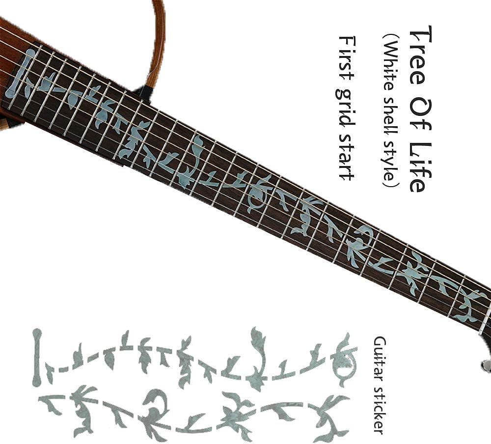 Music Guitar Ukulele Bass DIY Neck Fretboard/Fret Inlay Sticker/Stikers Silver Thin (Guitar01)