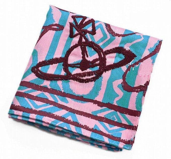 Amazon ヴィヴィアン ウエストウッド Vivienne Westwood レディース ハンカチ 1枚 ライトピンク ライトブルー Orb刺繍 プリント ハンカチ バンダナ 通販