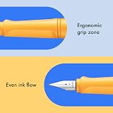 LAMY Safari Mango Fountain Pen F Nib Ergonomic Grip Blue Cartridge view 2