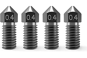 3D Printer Nozzles 0.4mm M5/M5C Nozzle,Park Sung Nozzles with High Temperature Resistance Upgraded Hardened Steel Nozzle Fully Fit for AnkerMake M5/M5C 3D Printer Ender 3 V2 Ender 3/3 pro (4PCS)