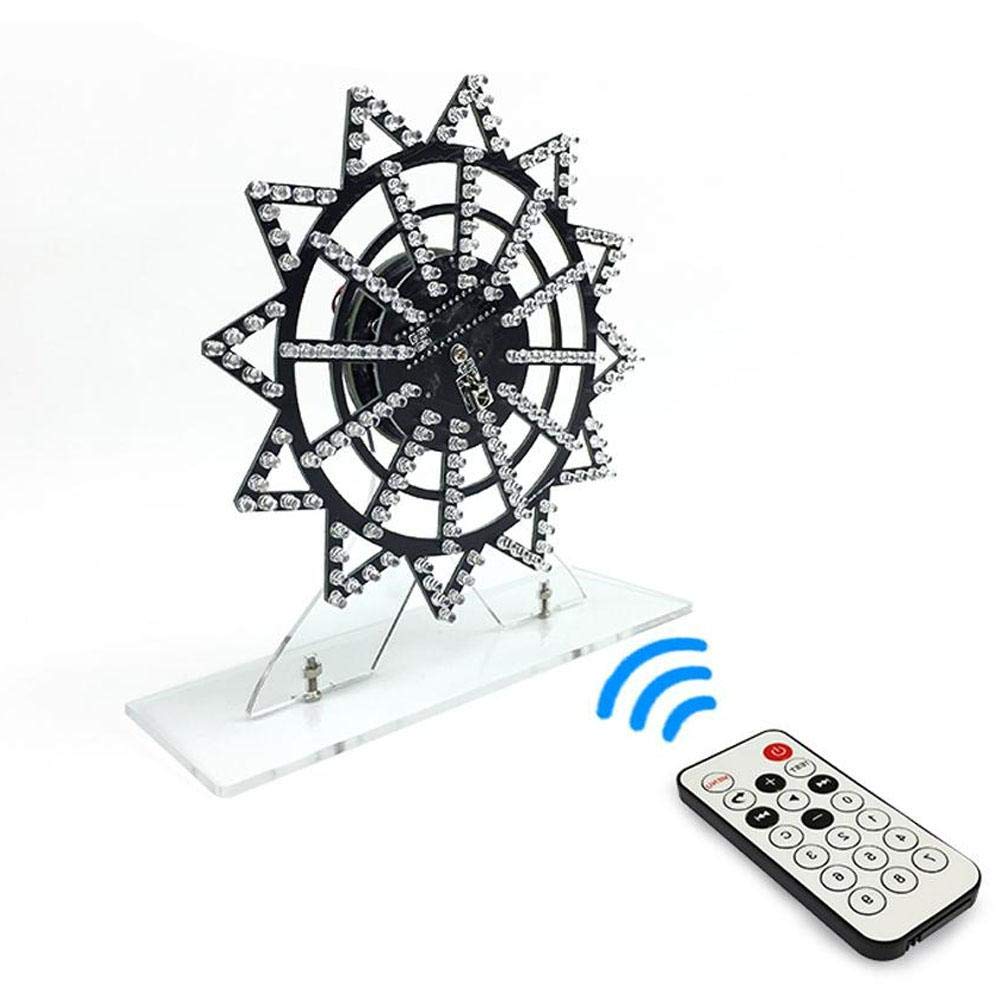 VBESTLIFE DIY LED Ferris Wheel, Colorful LED Flash Plug-in DIY Kit for Electric Rotating Ferris Wheel with 12x12 Dot Design