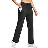 Soothfeel Women's Fleece Lined Pants 29" High Waisted Zipper Pockets Winter Warm Thermal Sweatpants Snow Hiking Lounge Pants