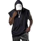 Aixdir Men's Workout Hooded Tank Tops Bodybuilding Muscle Cut Off T Shirt Sleeveless Gym Hoodies