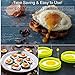 YumYum Utensils Premium Silicone Egg Ring / Pancake Mold. Box of 3 Green Round Nonstick Egg Rings.