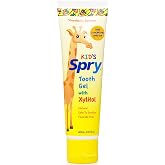 Spry Natural Kids Xylitol Tooth Gel, Strawberry Banana 2 Fl Oz (Pack of 1) | Fluoride Free Xylitol Toothpaste for Baby, Toddler and Kids Age 3 Months and Up, Support Development of Emerging Teeth