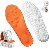 4D Steppers Insoles for Men & Women - Memory Foam Soles Massage Shoe Inserts - Trim to Fit Cloud Insoles for Foot Pain Fatigue Relief (Orange, L)