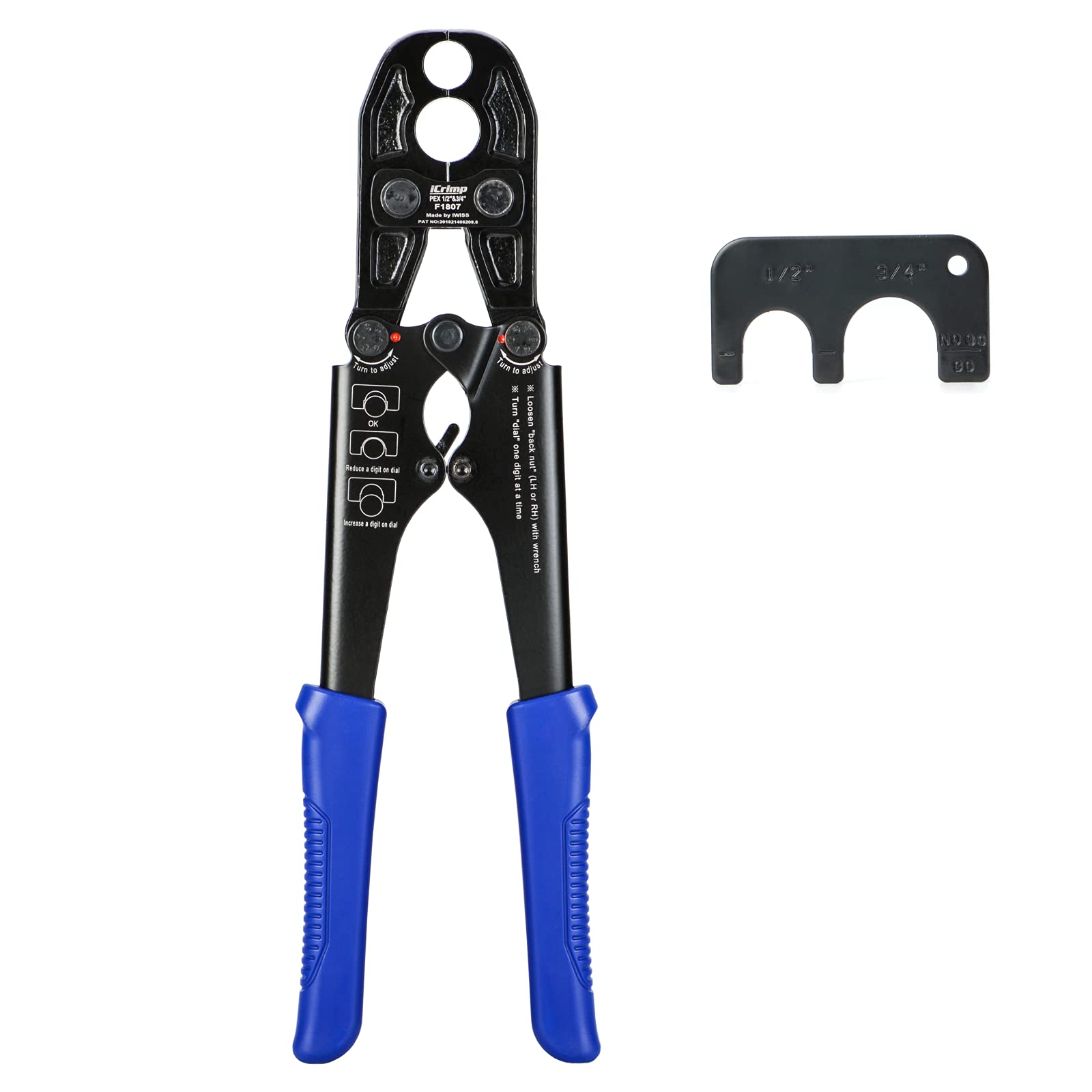 Buy IWISS Pex Crimping Tool, 1/2inch & 3/4inch Copper Ring Heavy Duty