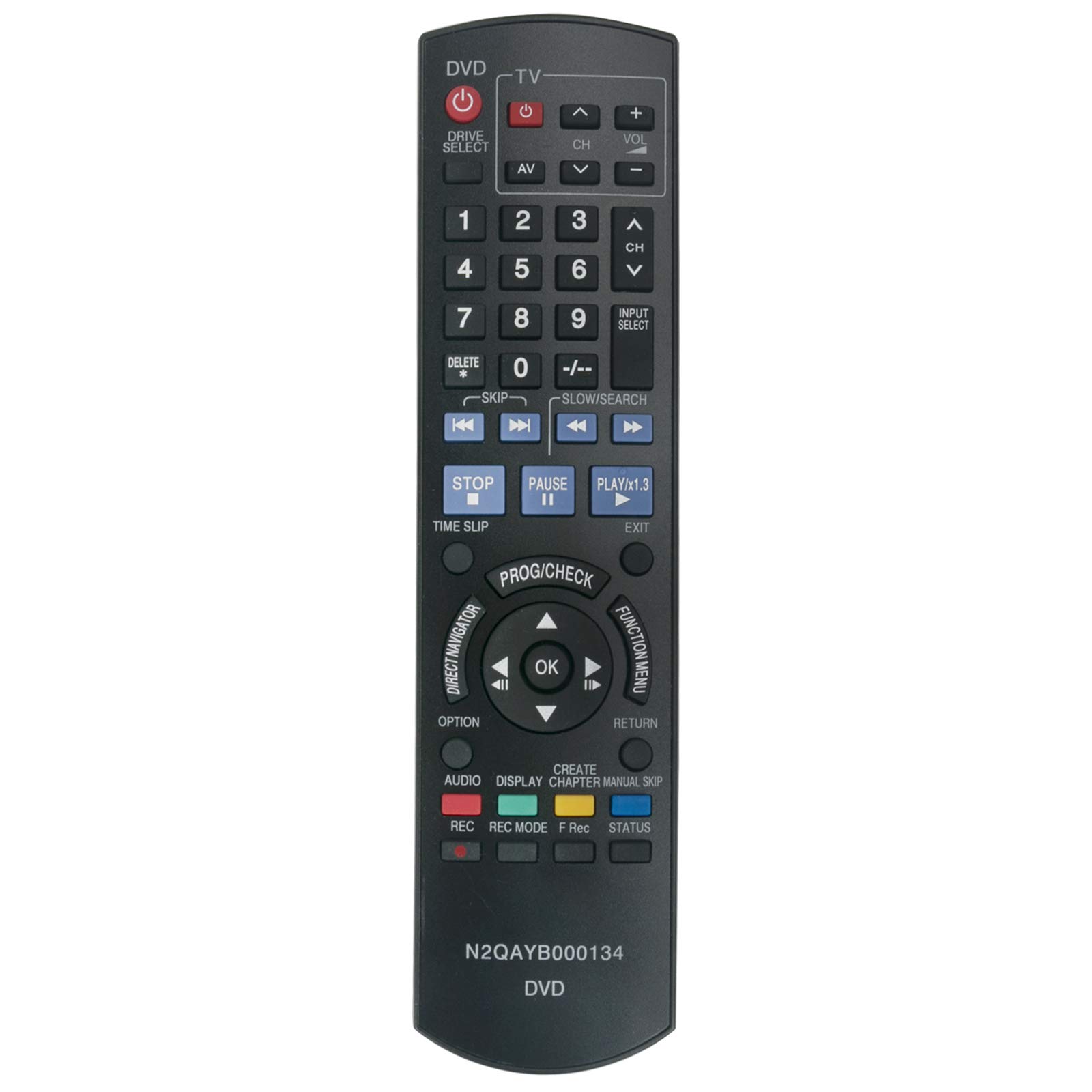VINABTY N2QAYB000134 Replacement Remote Fit for Panasonic DVD Recorder DMR-EH57 DMR-EH67 DMR-EH68 DMR-EH58