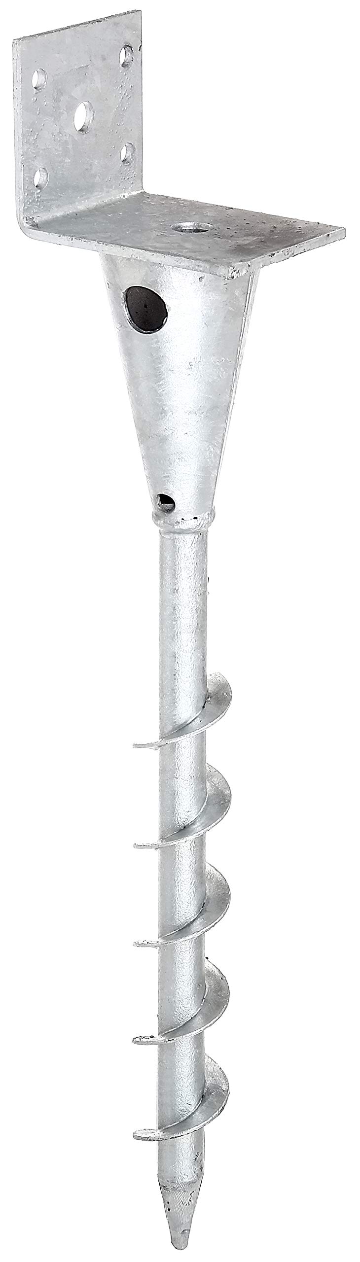 Alberts 212278 L Post Support for Square Wooden Posts | Screw-in | Hot-Dip Galvanised | Total Height 470 mm | Width 95 mm