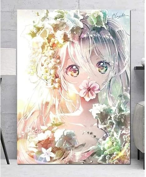 Amazon Kbiasd Diyダイヤモンド絵画アニメ大きな目の女の子ダイヤモンドモザイクポートレートフルドリルスクエアラインストーン刺繡の3d画像 40x50cmフレームなし フィギュア ドール 通販