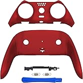 eXtremeRate Top Bottom Decorative Trim Shell Compatible with ps5 Edge Controller DIY Replacement Front Back Clip Shell, Custom Scarlet Red Plates Cover Compatible with ps5 Edge Controller