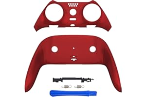 eXtremeRate Top Bottom Decorative Trim Shell Compatible with ps5 Edge Controller DIY Replacement Front Back Clip Shell, Custom Scarlet Red Plates Cover Compatible with ps5 Edge Controller