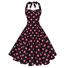 Anni Coco Women's 1950s Cap Sleeve Swing Vintage Party Dresses Stretchy Grey Large