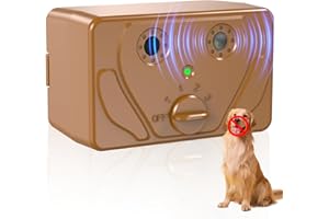 Amerisun Anti Barking Device Sonic Dog Bark Deterrent Professional Dog Training Tool Outdoor Bark Control Device with 3X Sonic Emitters 50ft Range for Dogs Silencer Indoor or Outdoor (Yellow)