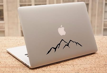 Amazon Decal シルエット山 車デカール ノートパソコンデカール Macbookデカール Ipadデカール 8 X 27 ホワイト Cdmtnb27 外装 エアロパーツ 車 バイク