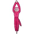 EcoBuddiez Tree Huggers - Pink Squirrel Monkey from Deluxebase. Small 55cm Hanging Soft Toy Made from Recycled Plastic Bottles. Eco-Friendly Soft and Cuddly Plush Toy and Perfect Cuddly Gift for Kids