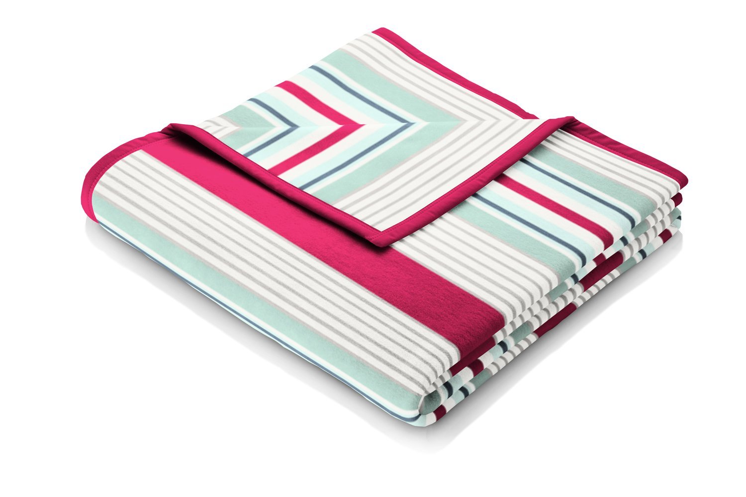 Biederlack Sunny Days Sunrise Blanket Throw, Cotton Blend, Aquarius Red, 150 x 200 cm