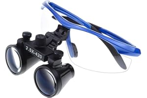 COSPNT 2.5X Magnifying Glass Loupe Binocular Loupe Surgery Surgical Magnifier Medical Operation (Blue)